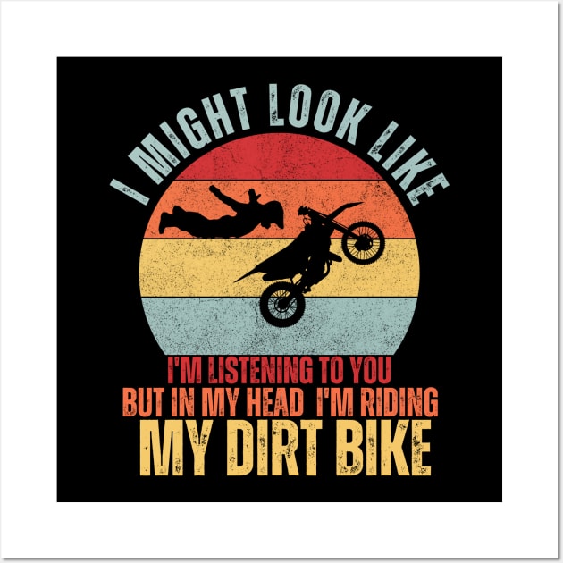 cool retro sunset dirt bike Offroad motocross lovers Wall Art by mourad300